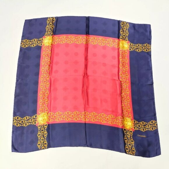 Chanel Scarf Multicolor Silk100% 122-082825 - Picture 1 of 10